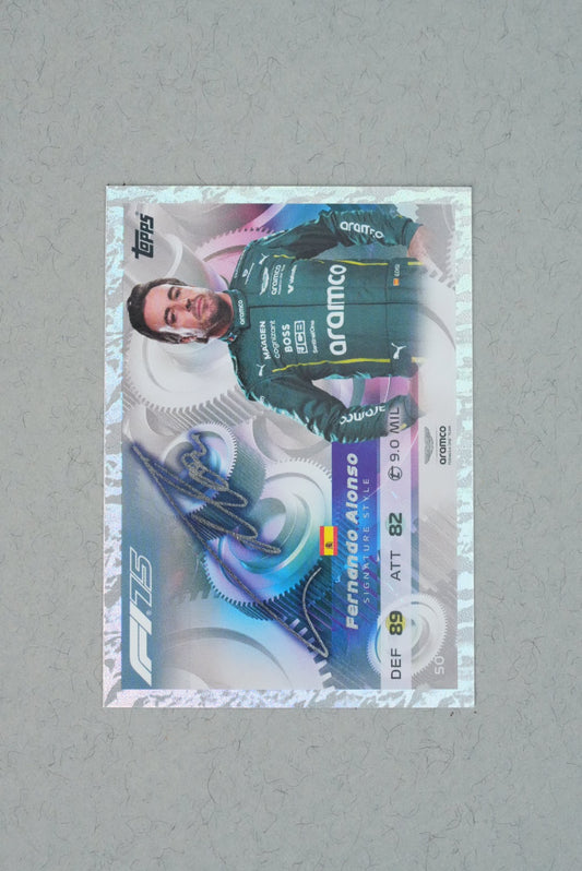 Fernando Alonso F1 Turbo Attax 2025 Signed Holo - 50