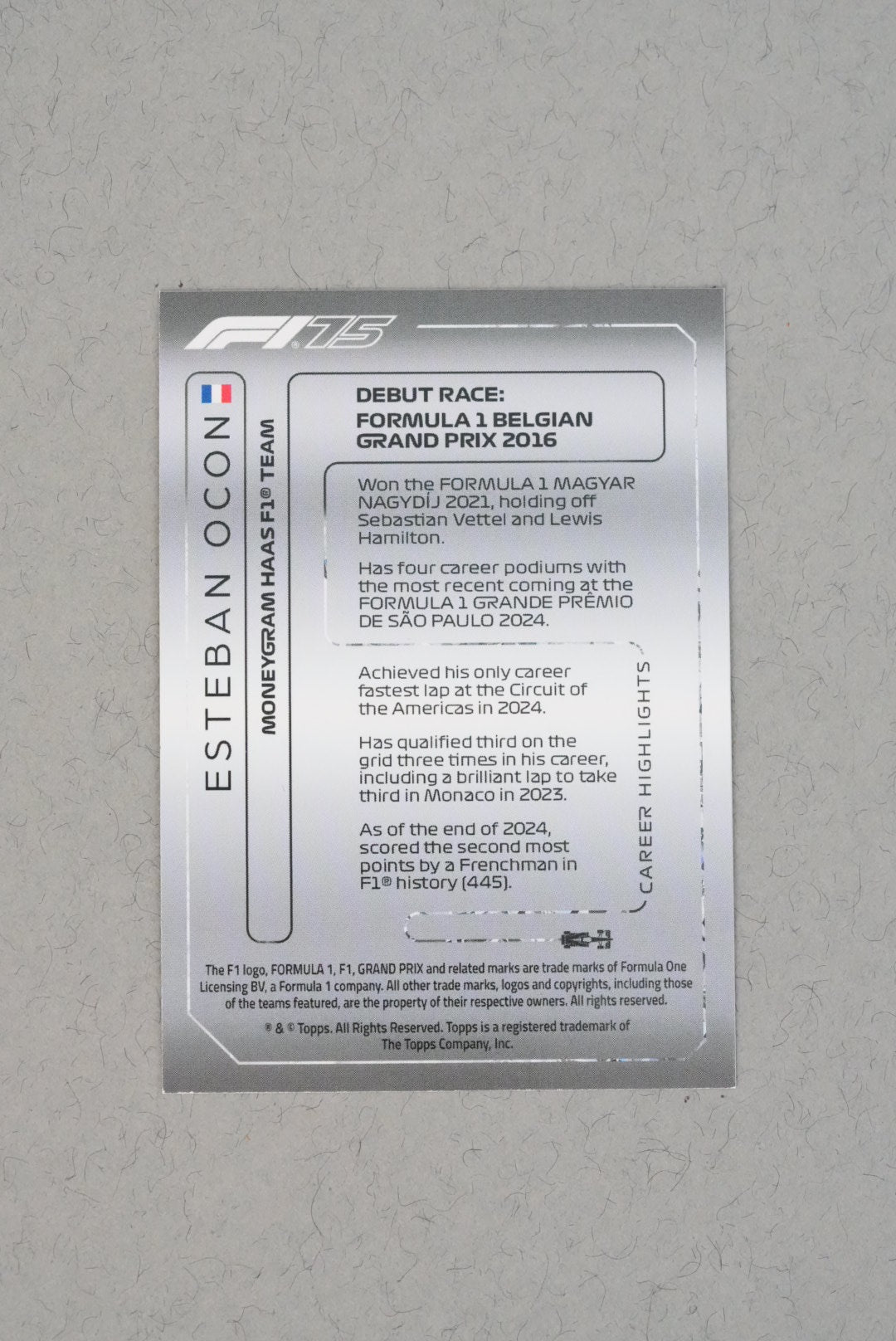 Esteban Ocon F1 Turbo Attax 2025 Diamond Pull - 321
