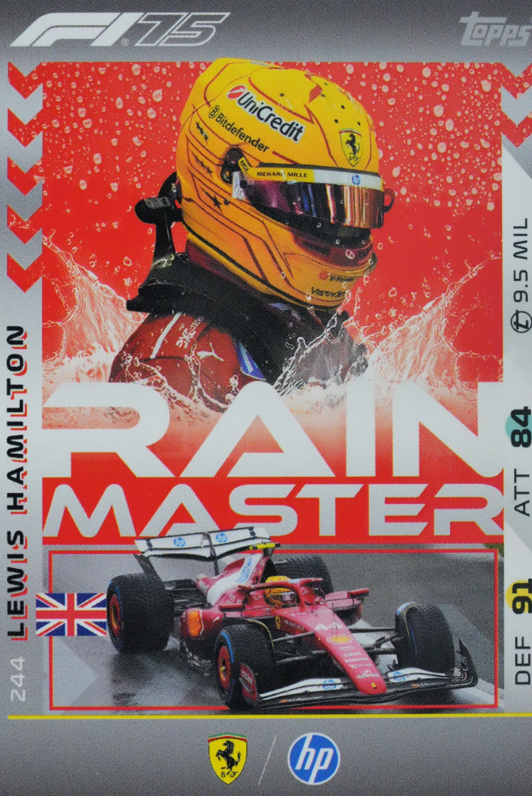 Lewis Hamilton Topps F1 Turbo Attax 2025 – Rain Master 244