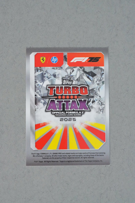 hamilton.jpg Rear of Turbo Attax 2025 Lewis Hamilton card