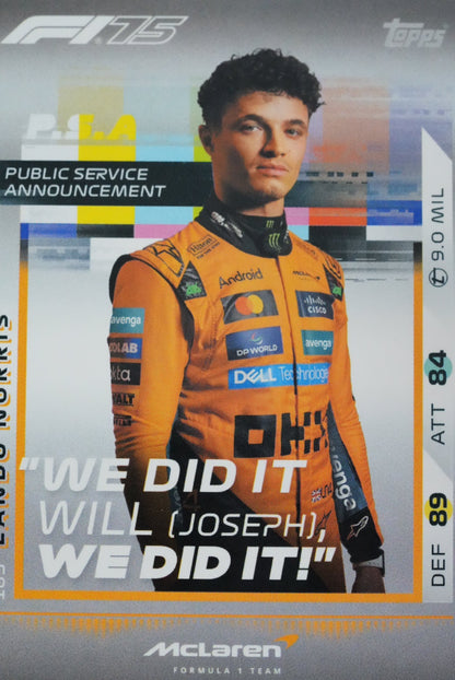 Lando Norris PSA Topps F1 Turbo Attax 2025 165